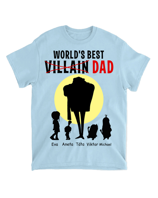 Tričko - Dad World Best Villain - Až 6 dětí - Climo