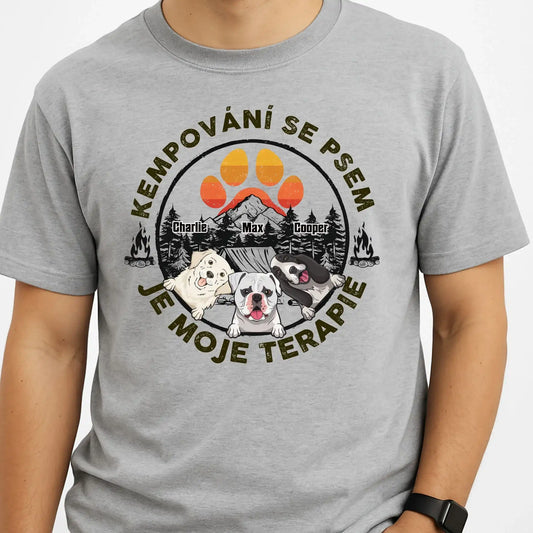 Tričko - Kempování se psem je moje terapie