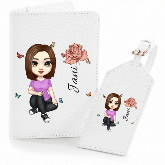 Sada visačka a pouzdro na pas a dokumenty