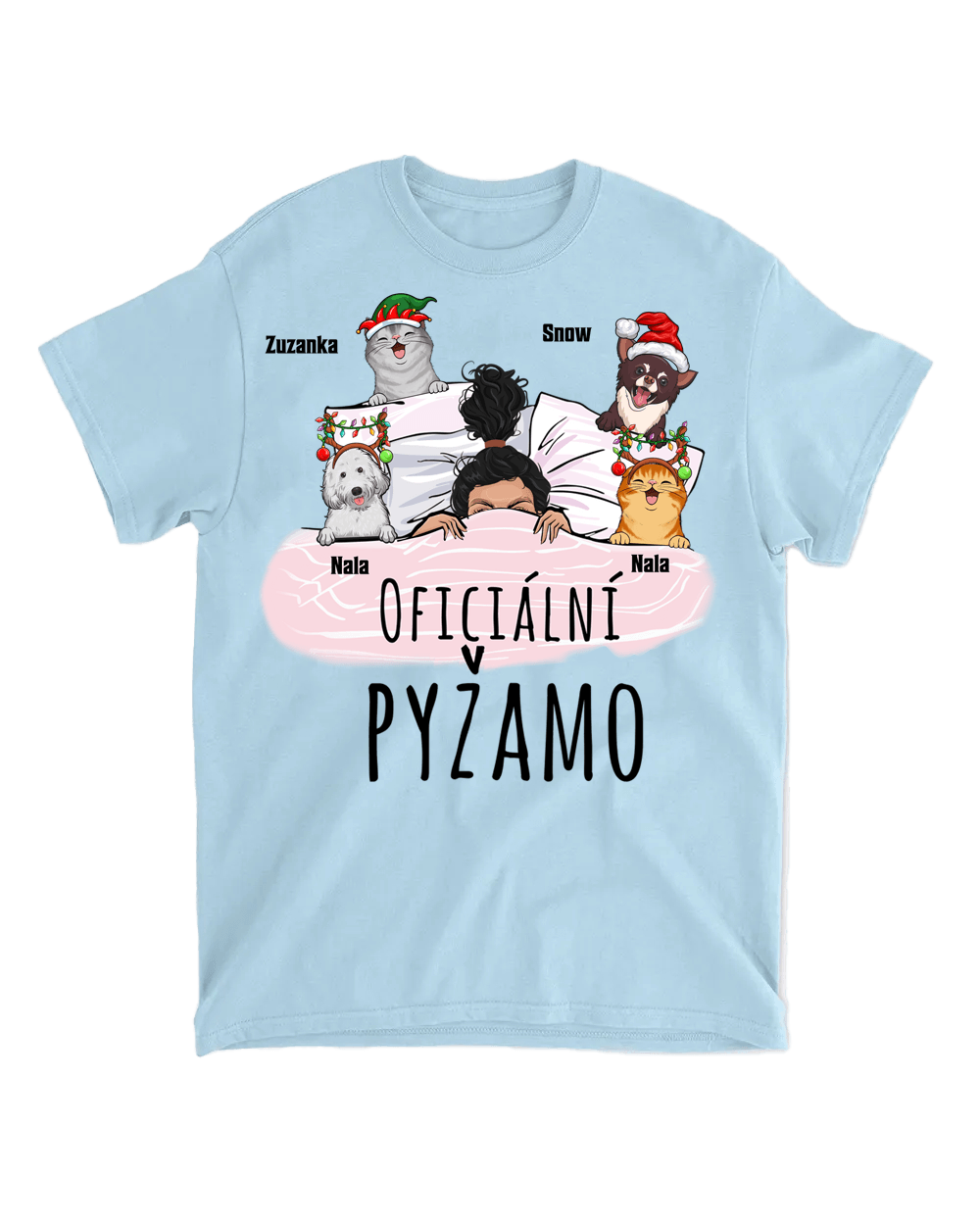 Tričko - Oficiální pyžamo 1 - až 4 mazlíčků - Vánoční verze