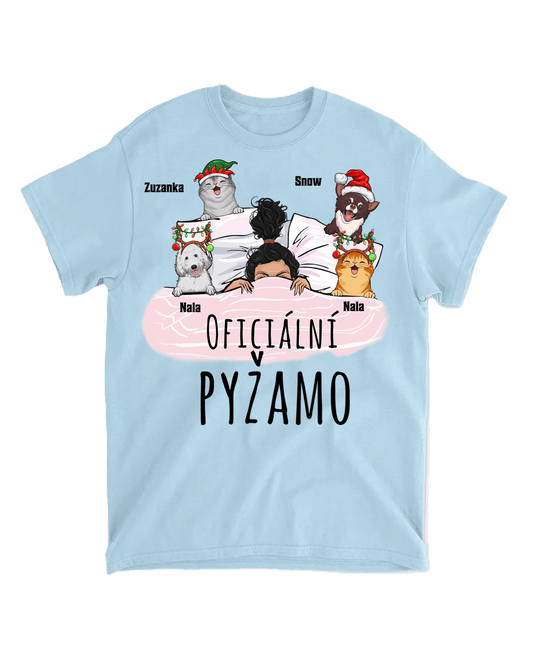 Tričko - Oficiální pyžamo 1 - až 4 mazlíčků - Vánoční verze - Climo