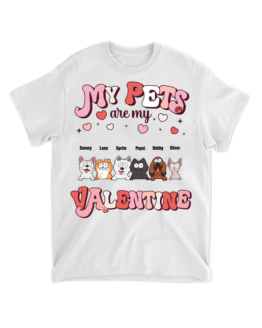 Tričko - My pets are my Valentine - až 6 mazlíčci - Climo