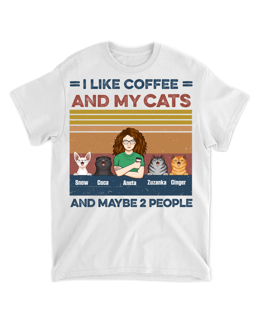 Tričko - Mám rád kávu a své kočky - až 4 kočky - Climo