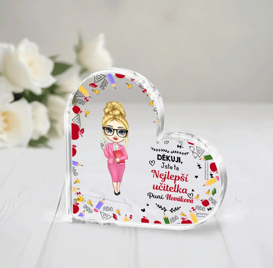 Akrylový plak - Děkuji, jste ta nejlepší učitelka - Climo.cz