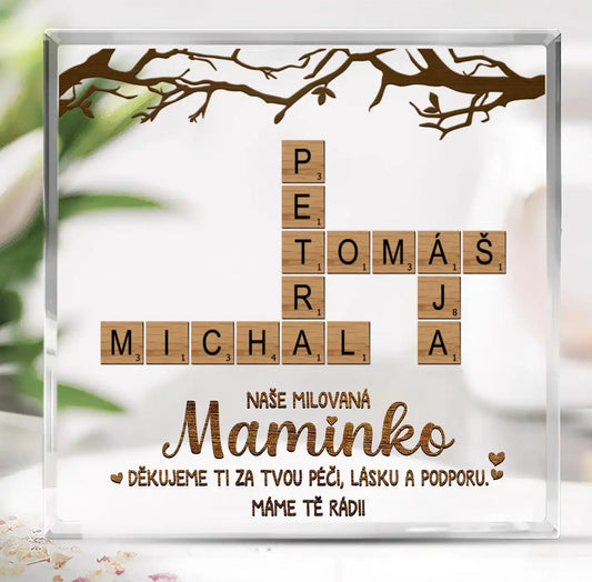 Akrylový plak - Křížovka - Moje milovaná Maminko - Climo.cz