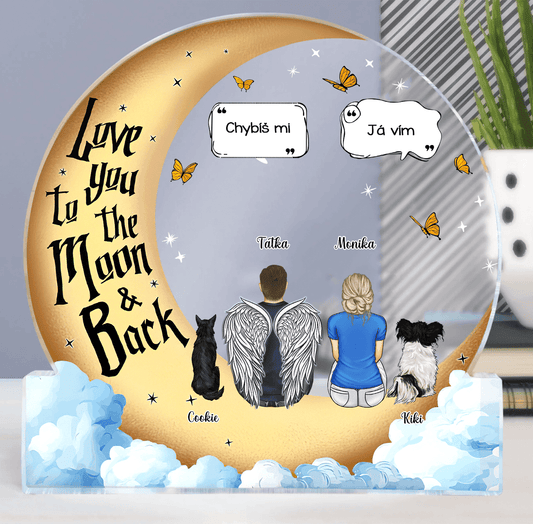 Akrylový plak - Love you to the moon and back - Až 6 mazlíčků - Climo.cz