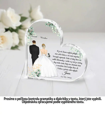 Akrylový plak - Svatební dar 3 - Climo.cz