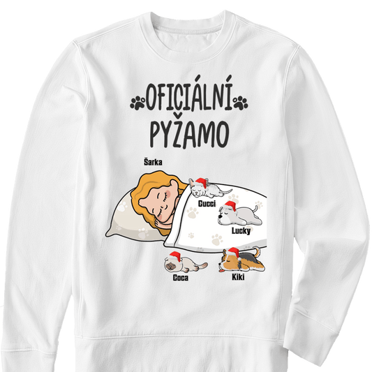 Mikina - Oficiální pyžamo 3 - až 6 mazlíčci - Vánoční verze