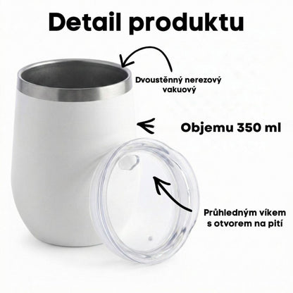 Dvoustěnný nerezový vakuový termohrnek, 350 ml - pro zdravotníky