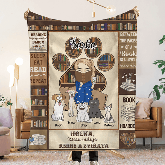 Deka - Holka, která miluje knihy a zvířata - az 5 mazlíčky - Climo.cz