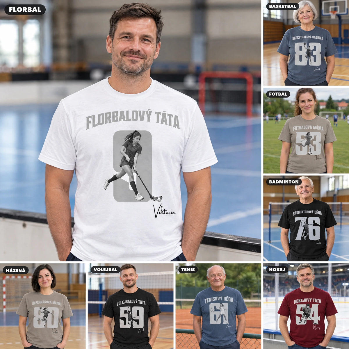 Tričko pro sportovní rodiče s vlastní fotkou