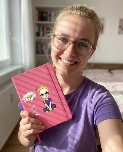 Personalizovaný zápisník s vlastním jménem a volitelným motivem postavičky