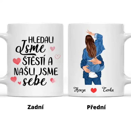 Hrnek - Líbající se pár 2. verze- Hledali jsme štěstí a našli jsme sebe - Climo.cz