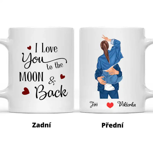 Hrnek - Líbající se pár 2. verze - I love you to the moon and back - Climo.cz