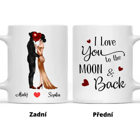 Hrnek - Objímající se pár - I Love You to the Moon and Back - Climo.cz