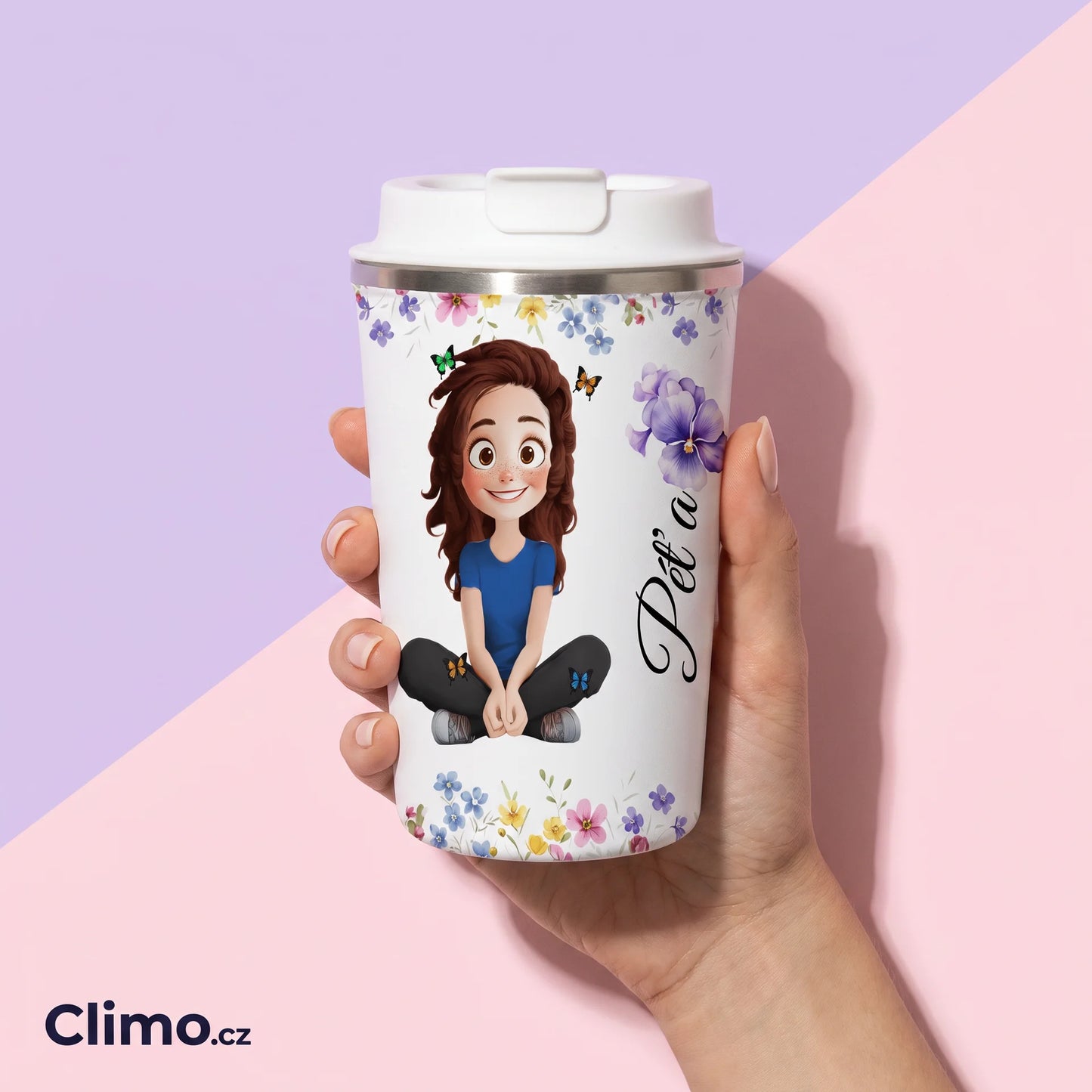 Dvoustěnný termo hrnek 350 ml - Roztomilá holka