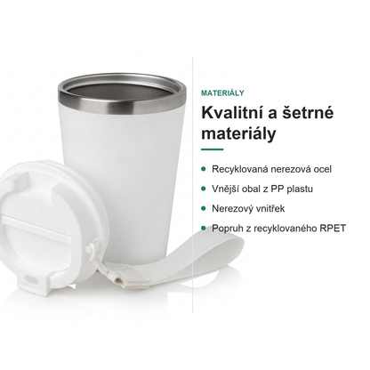Dvoustěnný termohrnek s popruhem 350 ml - pro milovníky psů a koček