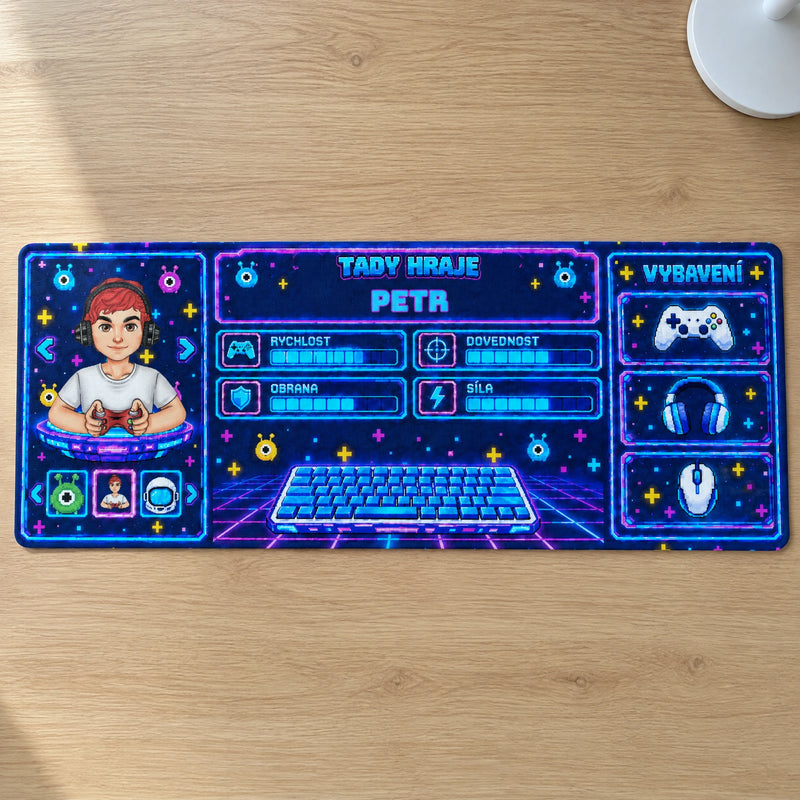 Personalizovaná podložka na stůl Neon XXL se jménem