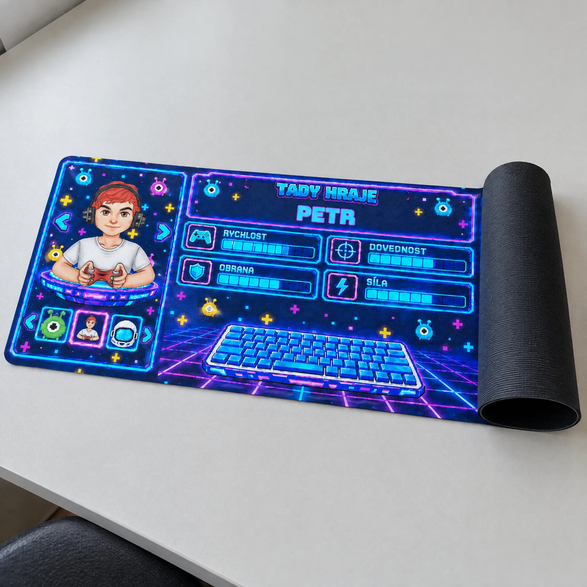 Personalizovaná podložka na stůl Neon XXL se jménem