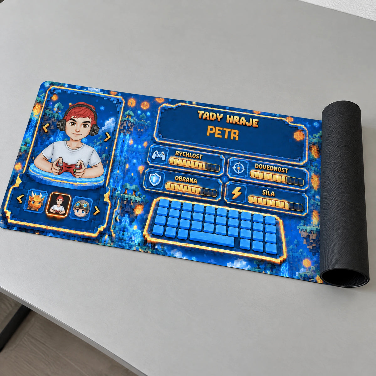 Personalizovaná podložka na stůl Voxel XXL se jménem