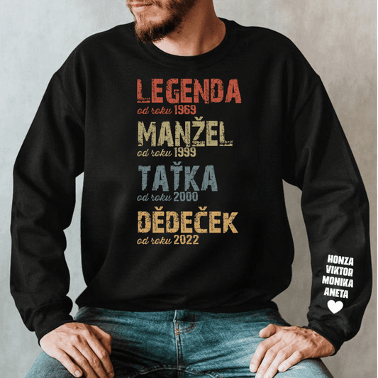Mikina - Legenda Manžel Taťka Dědeček - Až 10 dětí - Climo.cz