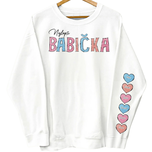 Mikina - Nejlepší Babička 2 (Potisky na rukávu) - Až 10 dětí - Climo.cz