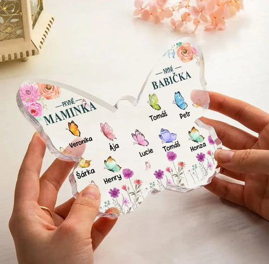 Akrylový plak - Pro babičku s motýly