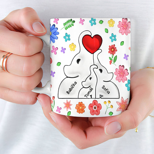 Hrnek pro maminku/babičku - Slon - Až 8 dětí