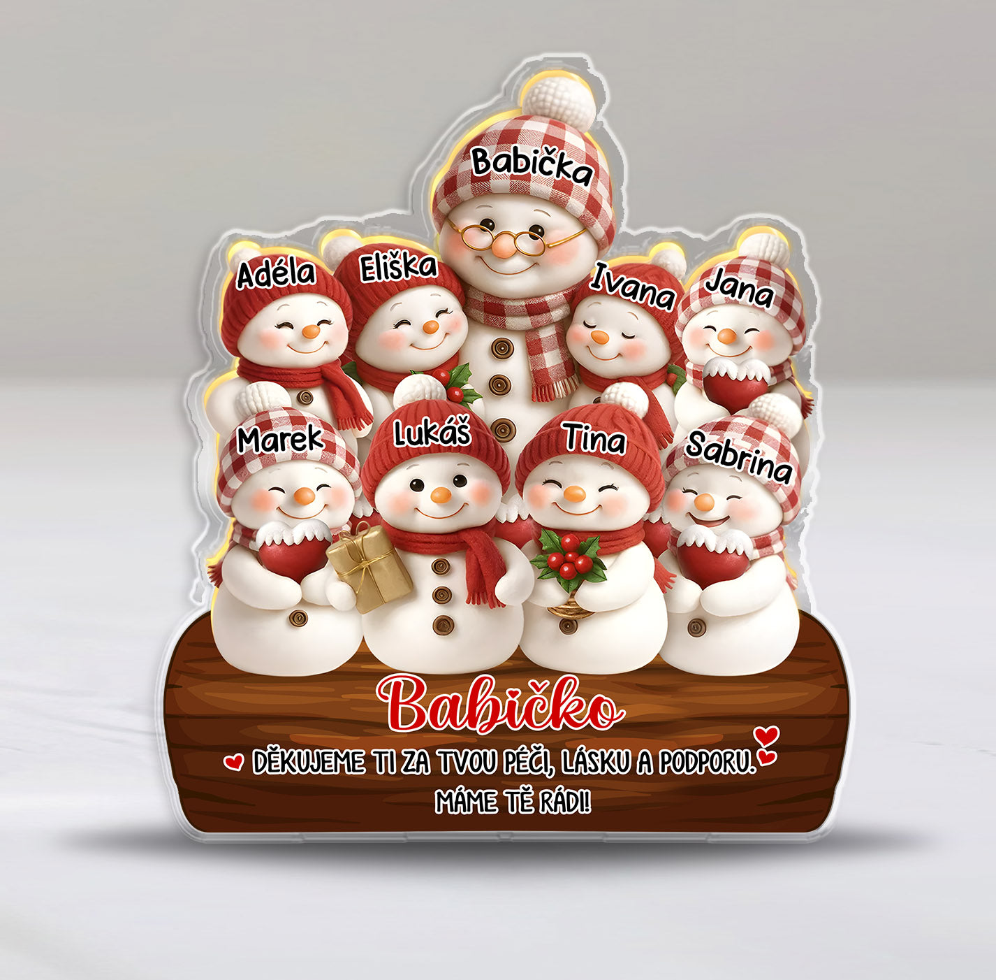 Akrylový plak - Sněhulák - až 9 dětí