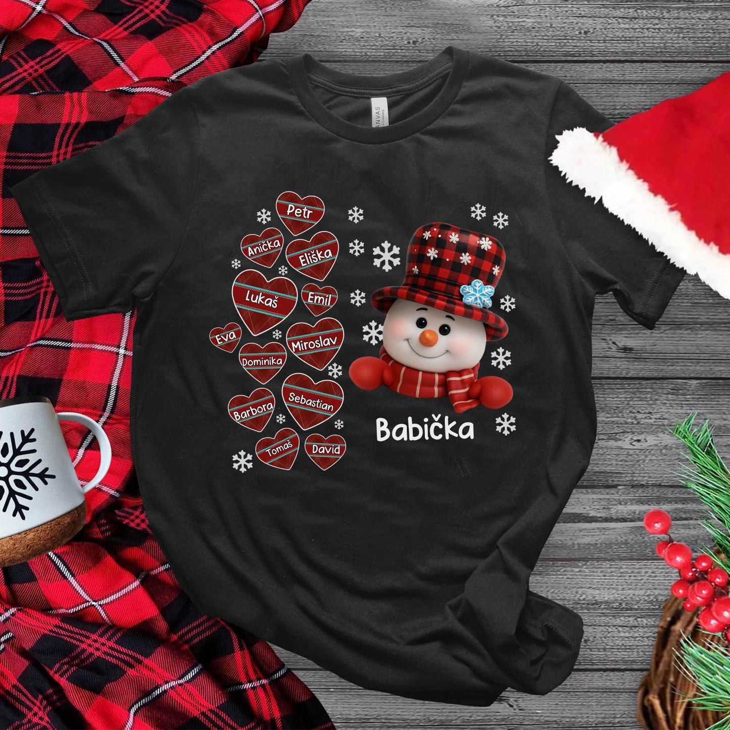 Personalizované tričko pro babičku s jmény vnoučat (max. 13 jmen)