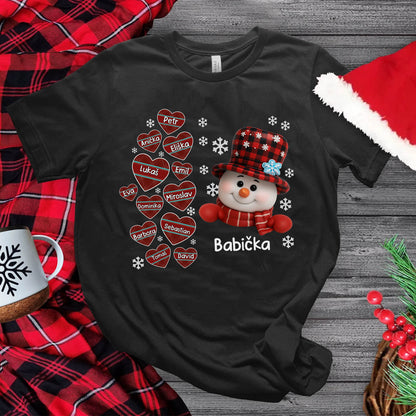 Personalizované tričko pro babičku s jmény vnoučat (max. 13 jmen)