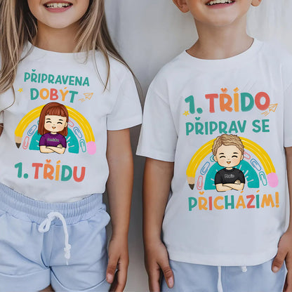 Sada 2 triček – Tričko do školky s vlastním jménem – 2 návrhy