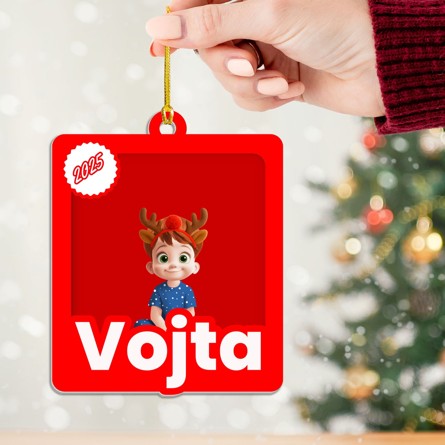 Personalizovaná akrylová ozdoba, vánoční dárek  35