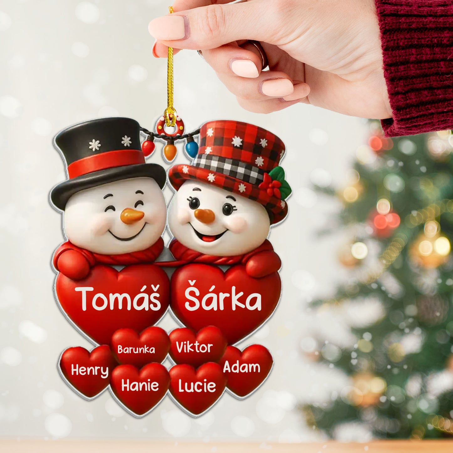 Personalizovaná akrylová ozdoba, vánoční dárek 12