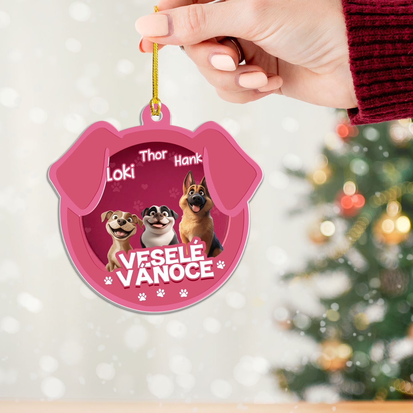 Personalizovaná akrylová ozdoba, vánoční dárek - 22