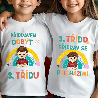 Sada 2 triček – Tričko do školky s vlastním jménem – 2 návrhy