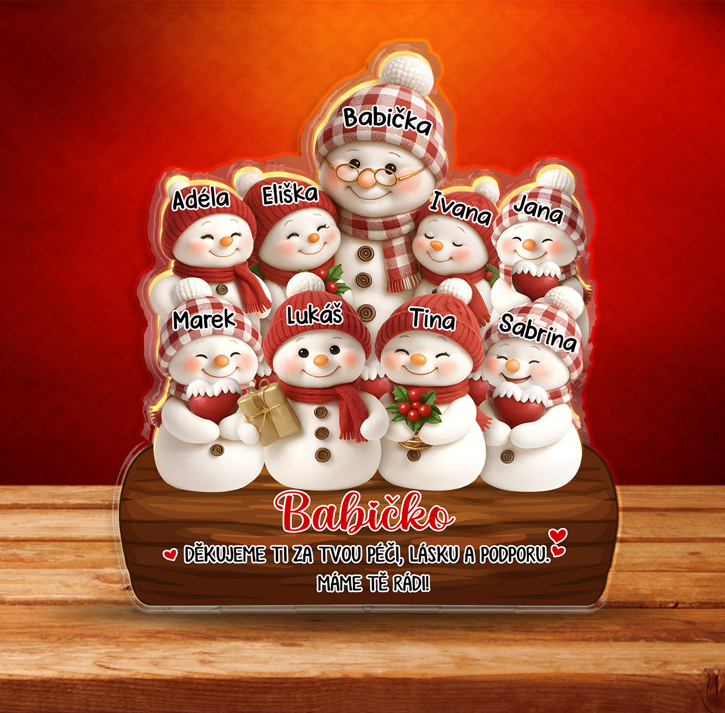 Akrylový plak - Sněhulák - až 9 dětí