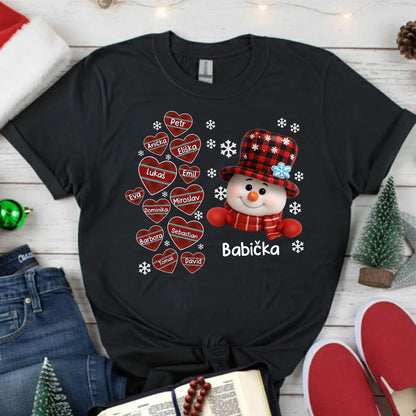 Personalizované tričko pro babičku s jmény vnoučat (max. 13 jmen)