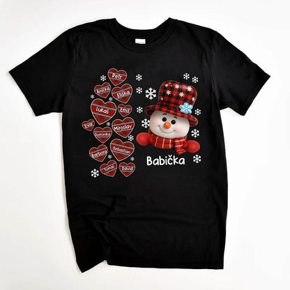 Personalizované tričko pro babičku s jmény vnoučat (max. 13 jmen)