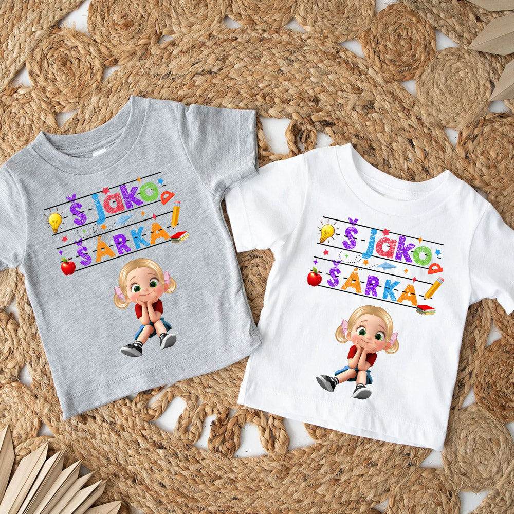Sada 2 triček – Pro děti s vlastním jménem – 2 návrhy