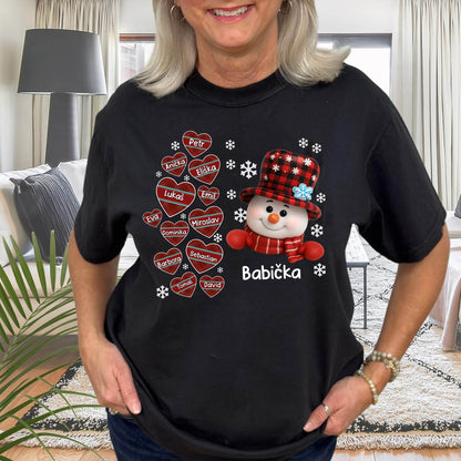 Personalizované tričko pro babičku s jmény vnoučat (max. 13 jmen)