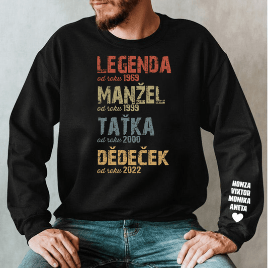 Mikina - Legenda Manžel Taťka Dědeček - Až 10 dětí - Climo