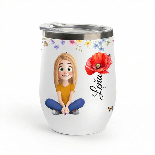 Dvoustěnný nerezový vakuový pohár, 380 ml - Roztomilá holka
