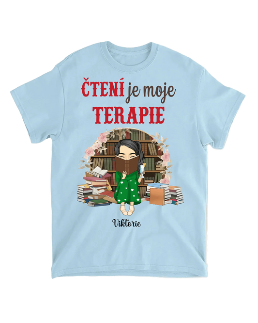 Tričko - Čtení je moje terapie - Climo.cz