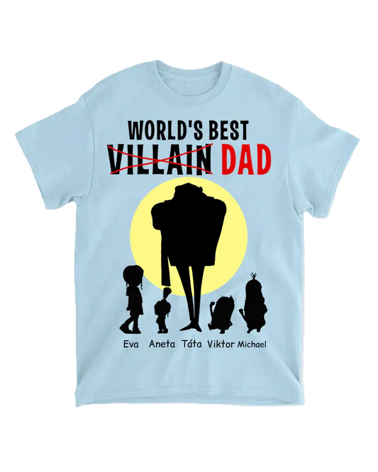 Tričko - Dad World Best Villain - Až 6 dětí - Climo.cz