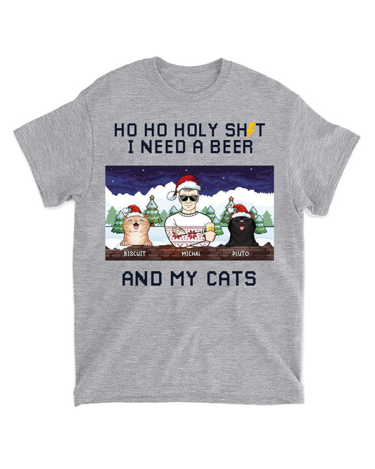 Tričko - Ho Ho Holysht I need a - Až 6 kočky - verze 2 - Climo.cz