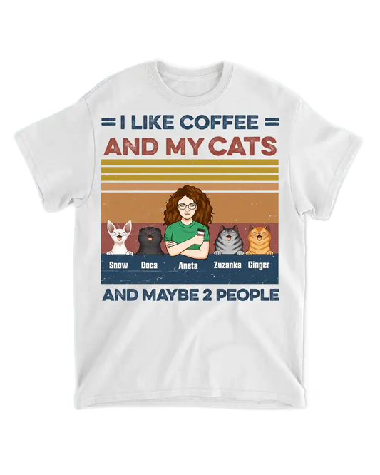 Tričko - Mám rád kávu a své kočky - až 4 kočky - Climo.cz