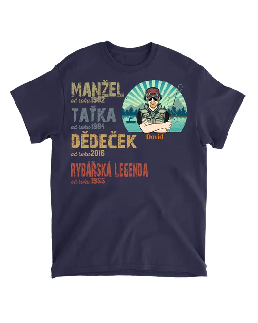 Tričko - Manžel Taťka Dědeček Rybářská legenda - Climo.cz