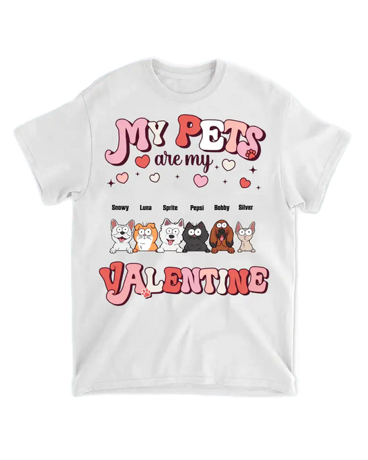 Tričko - My pets are my Valentine - až 6 mazlíčci - Climo.cz