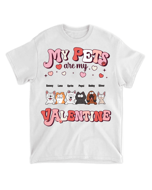 Tričko - My pets are my Valentine - až 6 mazlíčci - Climo.cz